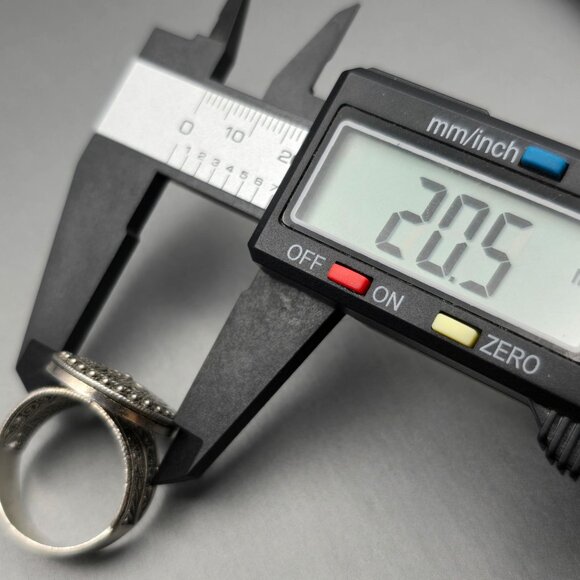 DGS Sterling Silver Ornate Filigree Signet Ring Size 10 Round Front 8.17g Turkey - Picture 9 of 10